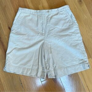 Faconnable Women’s 8 Classic Khaki Walking Shorts With High Waist & 8”